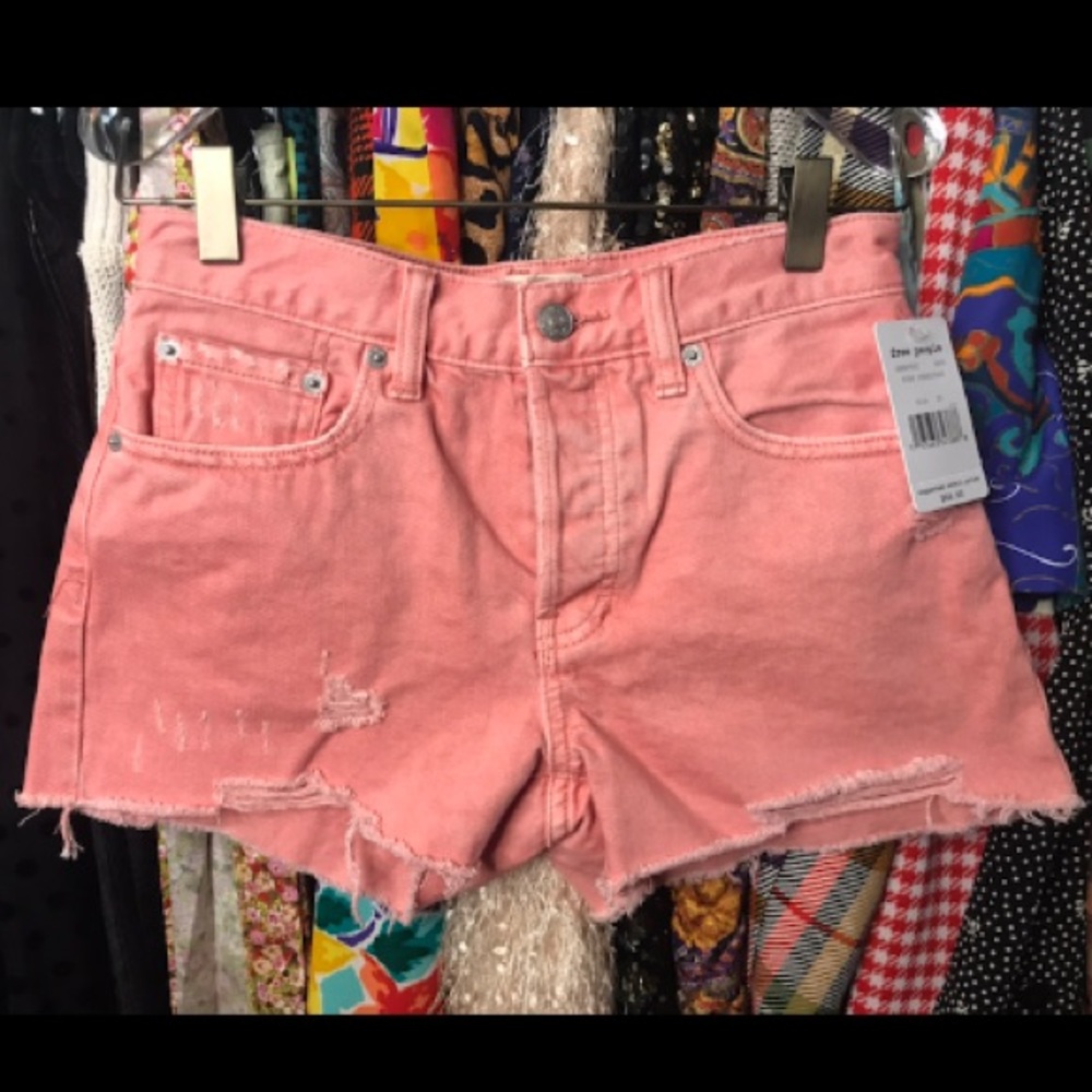 FREE PEOPLE pink denim